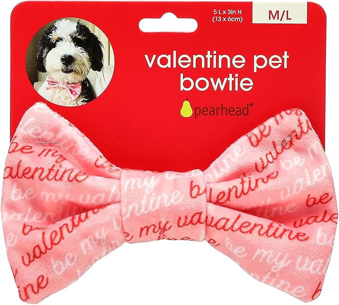 Pearhead Be My Valentine Pet Bandana, Valentine’s Day Slide-On Dog Bandana, Dog Apparel, Pet Accessory, M/L