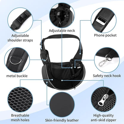 YUDODO Pet Dog Sling Carrier Breathable Mesh Travel Safe Sling Bag Carrier for Dogs Cats