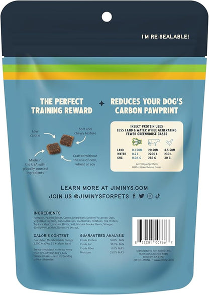 Jiminy's Chewy Good Grub Dog Training Treats, Hypoallergenic, 6oz, Peanut Butter & Cranberry (Pack of 3)
