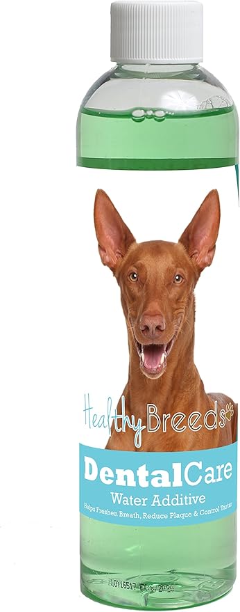 Healthy Breeds Dog Dental Care Water Additive for Pharaoh Hound - Helps Freshen Breath, Reduce Plaque & Control Tartar - Mint Flavor - 8 oz