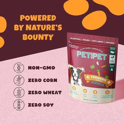 Turmeric + Curcumin - Natural, Human-Grade Allergy Relief Chews, Hip and Joint Supplement, and Anti-Inflammatory for Dogs