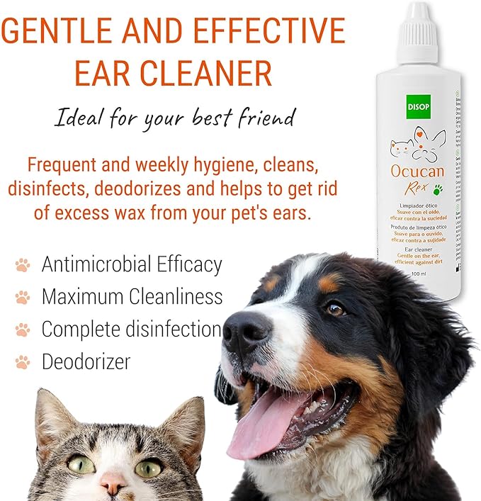 Rex Ear Cleaner for Dogs and Cats, Gently and Efficiently Tackles Ear Dirt - 3.40 Fl Oz