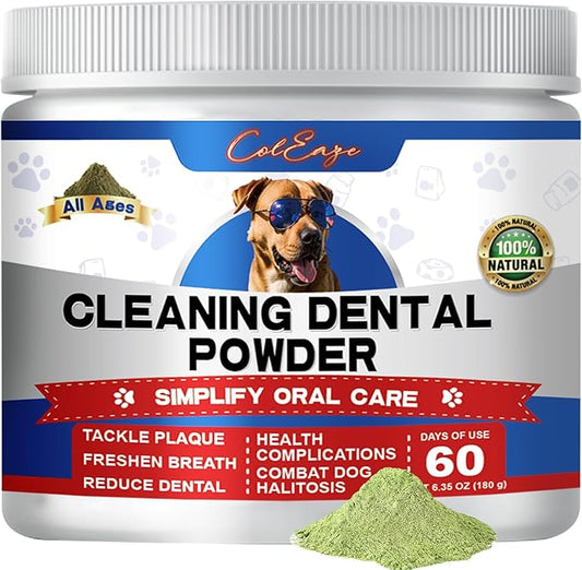 Dog Teeth Cleaning Powder,Herbal Dog Dental with Breath Freshener,Plaque Remover for Teeth Dog Targets Tartar & Bad Breath,Healthy Mouth for Dogs