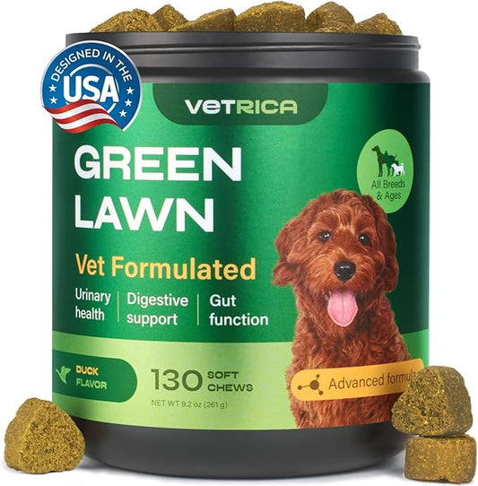 Dog Urine Neutralizer for Lawn - Grass Burn Spot Chews for Dogs - Dog Pee Lawn Spot Saver Caused by Dog Urine - Digestive Health Support Soft Chews - Grass Treatment Rocks - Grass Savers for Dog Urine