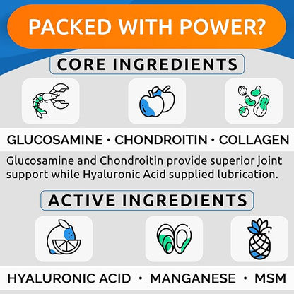 Liquid Glucosamine for Dogs - 16 Fl Oz Easy to Serve Joint Pain Relief Supplement - Advanced Formula with Chondroitin, MSM, Collagen - Hip & Joint Care - Made in USA