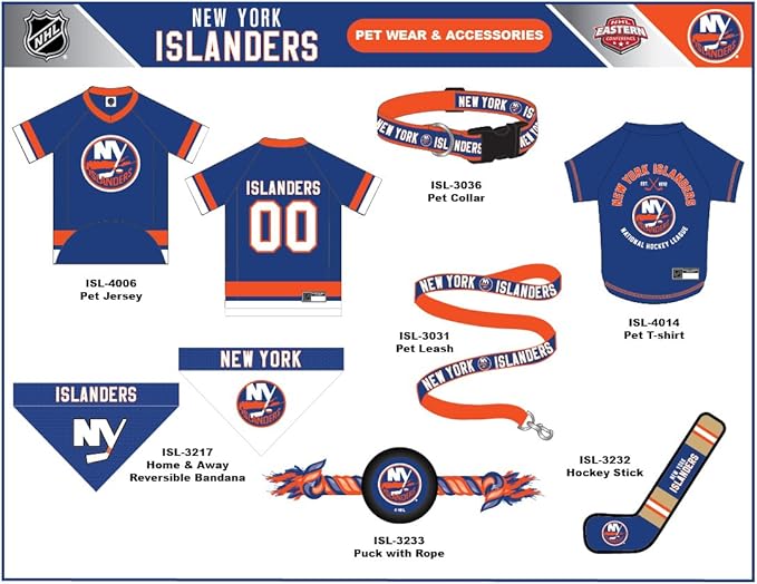 Pets First NHL New York Islanders Leash for Dogs & Cats, Medium. - Walk Cute & Stylish! The Ultimate Hockey Fan Leash!, Medium (4 ft Long x 0.62 in Width) (ISL-3031-MD)