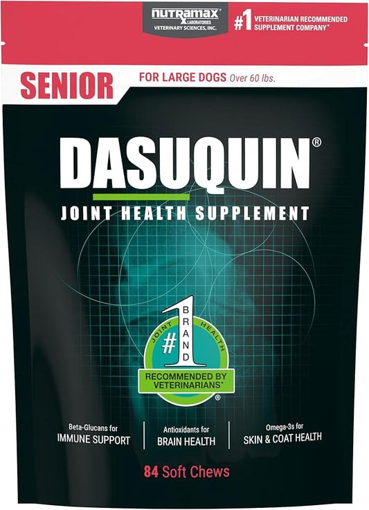 Nutramax Dasuquin Joint Health Supplement for Large Senior Dogs – for Immune Support, Skin & Coat Health, and Brain Health, 84 Soft Chews