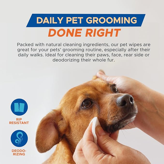 MED PRIDE Pet Wipes [12 Packs of 60] for Dogs & Cats - Hypoallergenic Cleaning Deodorizing Dog Wipes with Aloe Vera - Alcohol and Paraben-Free Pet Wipes- Extra Soft Cat Bathing Wipes for Fur
