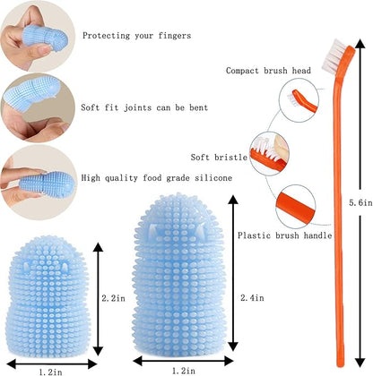 Dog Toothbrush Dog Tooth Brushing Kit ，6Pack Dog Finger Toothbrush for Dog Teeth Cleaning&Dog Dental Care, Dog Tooth Brush Pet Toothbrush