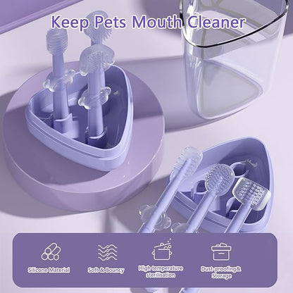 3PCS Cat Toothbrush Kit, Dog Toothbrush Kit, Pet Toothbrush Set for Cats and Dogs - Complete Oral Care with Soft Bristles - Ideal for Teeth Cleaning, Dental Hygiene, Plaque Removal