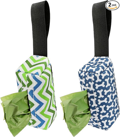 Dog Poop Bag Holder for Leash, 2 Pack Dog Poop Bag Dispenser, Sturdy and Guaranteed Leakproof Poop Bag Holders for Leashes, Dog Waste Bag Holder, Unscented, 2 Dispenser and 30 Bags By PobbY