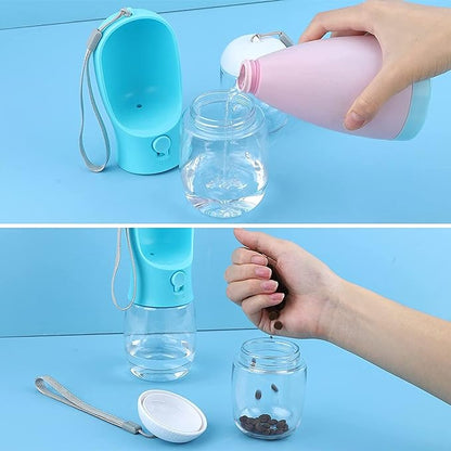 Dog Water Bottle, Leak Proof Portable Pet Water Bottles for Dogs, Puppy Water Dispenser with Drinking Feeder for Travel (19oz New Version)