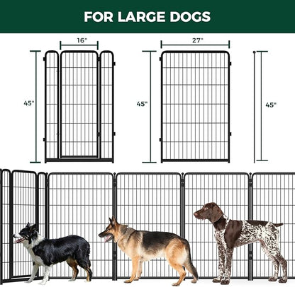 FXW Homeplus Dog Playpen Designed for Indoor Use, 45" Height for Large Dogs, Black│Patented
