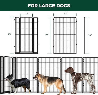FXW Homeplus Dog Playpen Designed for Indoor Use, 45" Height for Large Dogs, Black│Patented