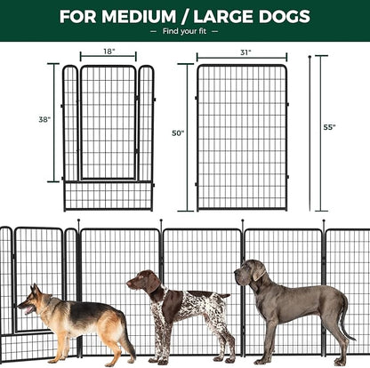 FXW Rollick Dog Playpen for Yard, RV Camping│Patented, 50 inch 16 Panels