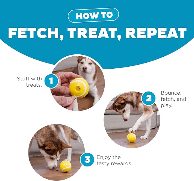 Outward Hound Sport Ballz Tennis Ball Treat-Dispensing Fetch Ball Dog Toy
