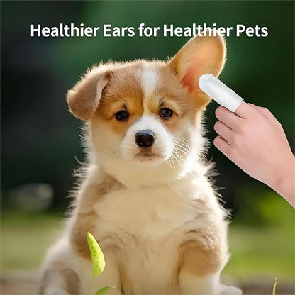 Dog Ear Wipes for Pets Remove Ear Wax, Dog Ear Wipes Finger Stop Ear Itching, Easy to Use - 50 Count