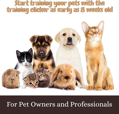 Premium Quality Cat & Dog Training Clicker with a Wrist Strap. Lightweight Unique Design, Effective Pet Training Tool for Cats or Puppies (White)