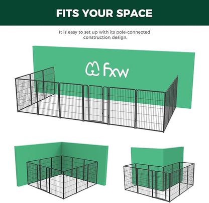 FXW Homeplus Dog Playpen Designed for Indoor Use, 40" Height for Large Dogs, Black│Patented
