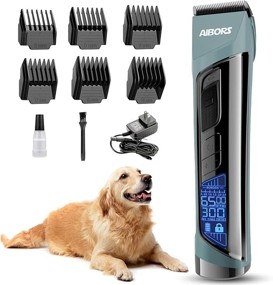 Dog Clippers for Grooming, 5-Speed Quiet High Power Dog Grooming Kit, Low Noise Rechargeable Cordless Electric Pet Hair Clipper Trimmer Shaver for Small Large Dogs Cats