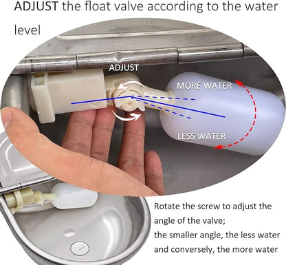 Automatic Water Bowl Dispenser for Dog Large Size Stainless-Steel Waterer Feeder Self Filling Trough for Poultry and Livestock