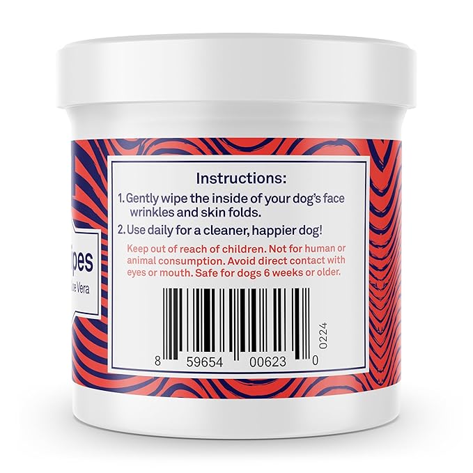 Petpost | Bulldog Wrinkle Wipes for Dogs - Cleans and Soothes Pug Wrinkles and Folds - Ultra Soft Cotton Pads in Coconut Oil Solution 100 ct.