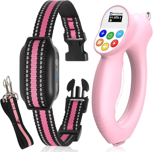 Electronic Dog Training Leash Collar - Adjustable Sound/Vibration/Static Stimuli Shock Collar, Traction Force Trigger Induction Collar, Long-Range Training Collars, Water-Resistant Dog Collar