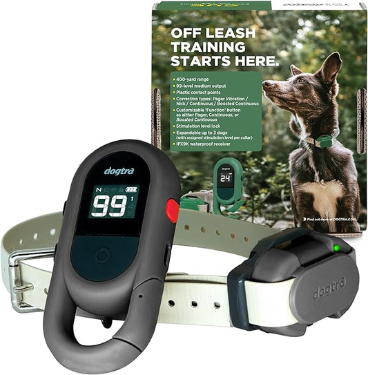 Dogtra CUE Easy Safe e-Collar with Vibration Customizable Waterproof Rechargeable Grey ecollar for Small Medium Large Dogs Remote Training Collar (2nd Generation)