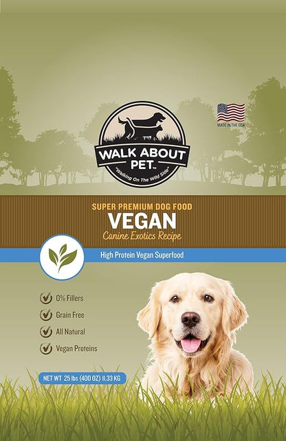 WA10038, Super Premium Canine Exotics Dog Food, Dry Alkaline Kibble, Vegan Recipe, Grain-Free, Gluten-Free, Single Source Protein, 25-Pound Bag