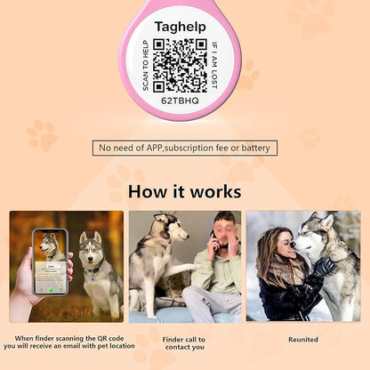 (2 Pack) QR Code Pet ID Dog cat Tags for Collar Personalized for Pet Online Profile - Scan QR Receive Instant Pet Location Alert Email, Anti-Lost,No Subscription fees (Black & Black, for Dog - 1.2")