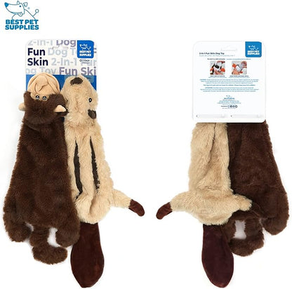 Best Pet Supplies Stuffing Free Squeaky Dog Toys for Small Dogs, Medium Dogs, and Large Dogs, Durable, Dog Chew Toy for Teething Puppy, Indoor Play, Holds Plastic Bottle - Monkey, Squirrel, Medium