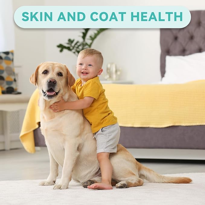Omega-3 Multivitamin Skin and Coat Supplement for Dogs Omega 3 Fish Oil Supplement, Supports Shedding, Skin & Coat, Immunity, EPA,DHA- 300g(200 Chews)