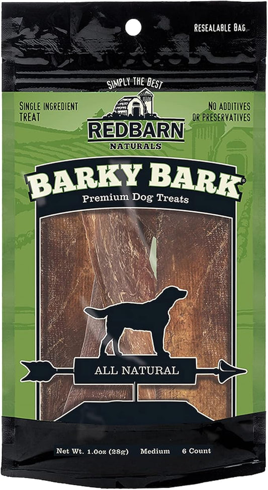 Redbarn All-Natural Barky Bark Beef Jerky for Dogs - Medium 4-5" Strips - Premium Grain-Free & Rawhide-Free Treats w/Chondroitin & Glucosamine for Joint Health - 6 Count
