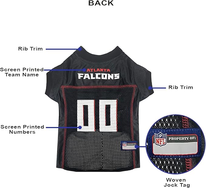 NFL Atlanta Falcons Dog Jersey, Size: XX-Large. Best Football Jersey Costume for Dogs & Cats. Licensed Jersey Shirt