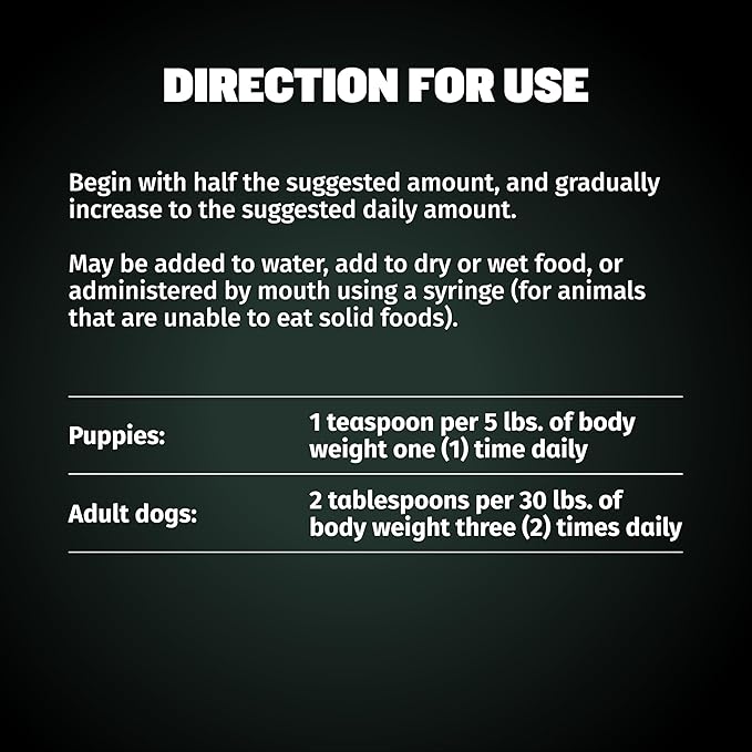 Bully Max Weight Gainer Liquid for Puppies & Adult Dogs | 2-in-1 High Calorie Multivitamin Dog Supplements & Vitamins for Weight Gain with Omega 3 & Whey Protein for All Breeds & Ages - 16 oz Bag