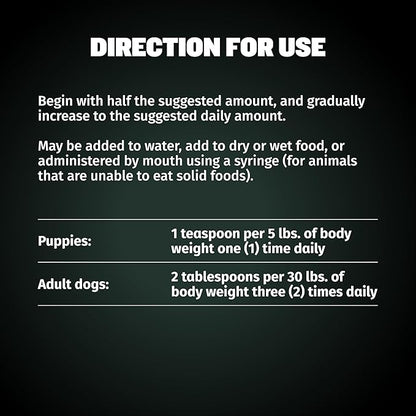 Bully Max Weight Gainer Liquid for Puppies & Adult Dogs | 2-in-1 High Calorie Multivitamin Dog Supplements & Vitamins for Weight Gain with Omega 3 & Whey Protein for All Breeds & Ages - 16 oz Bag
