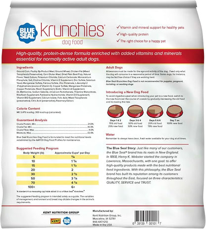Blue Seal Kent Nutrition Krunchies Adult Dog Food 5 Lbs. No Soy, No Artificial Colors or Preservatives, Nutritionally Complete with Added Vitamins and Minerals