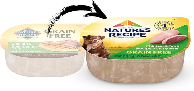 Nature's Recipe Grain Free Wet Dog Food, Chicken & Duck Recipe, 2.75 Ounce Cup (Pack of 12)