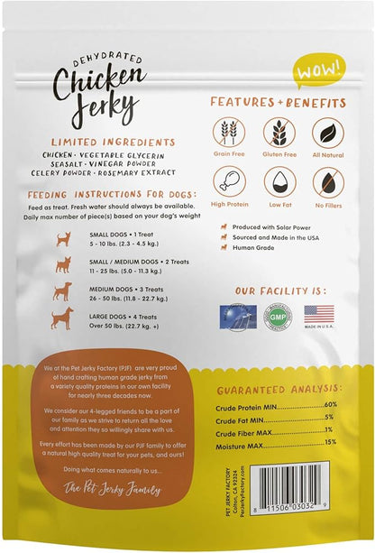 Premium Whole Muscle Chicken 5 oz. Dog Jerky Treats | 100% Human Grade | USA Made | High Protein | Grain Free | Limited Ingredients | No Filler | BHA-BHT Free | Chewy Texture