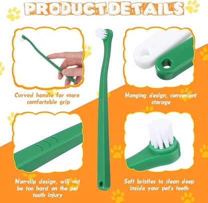 Yinder 12 Pcs Cat Toothbrush Small Dog Toothbrush Mini Head Soft Bristles Dog Tooth Brush Gentle Pet Toothbrush Long Handle Tooth Brush for Puppy Cats Large and Small Dog Dental Care (2 Colors)