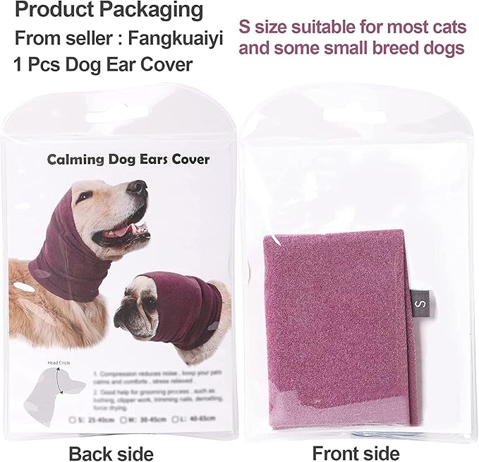 Dog Ears Cover for Bathing Drying and Grooming, Pet Hood for Anxiety Relief and Calming, Dog Ear Protector, Snood and Head Wear(Trumpet)