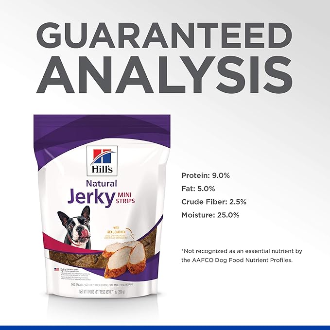 Hill's Natural Jerky Strips, All Life Stages, Great Taste, Dog Treats, Chicken (small & mini breeds), 7.1 oz Bag