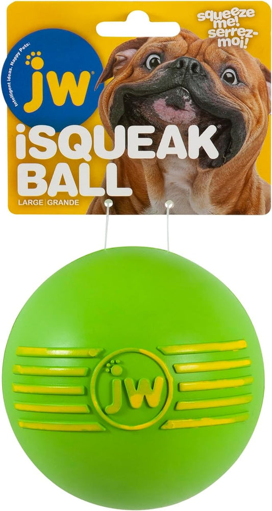 JW Pet Dog Isqueak Ball Dog Toy, Large, (Assorted Colors)