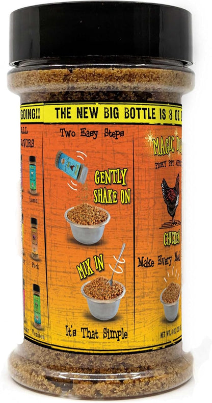 Wild Meadow Farms - Magic Dust Chicken Jerky Topper, Single Protein Pet Food Topper for Dogs & Cats, Enhance Flavor & Elevate Mealtime Excitement for Picky Eaters, Made in USA - 8 Ounce Bottle