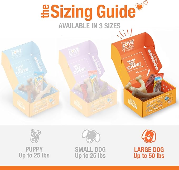 Nylabone Dog Toy Gift Box, includes 3 Strong Chew Toys and 1 Dog Treat, Chew Toys for Large Dogs, Large/Giant (4 Count)