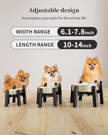 CZPET Dog Water Dispenser Stand, Holder for Pet Automatic Feeders, Width Adjustable Elevated Stand for Pet Feerders, Suitable for Medium & Small Pets [Stand Only]