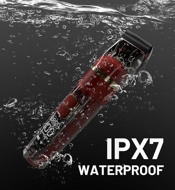 Dog Clippers for Grooming Professional, Low Noise and 3-Speed Digital Display Dog Trimmer for Grooming, Waterproof and Cordless Dog Hair Clippers