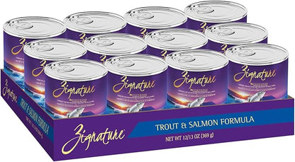 Zignature Trout & Salmon Formula Wet Dog Food 13oz, case of 12