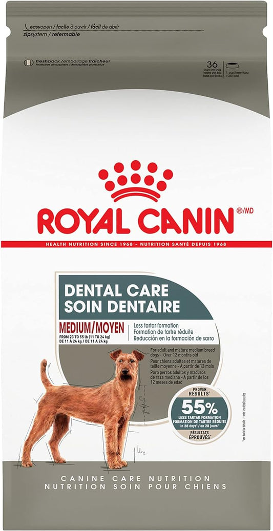 Royal Canin Medium Dog Dental Care Dry Dog Food, 28 lb bag