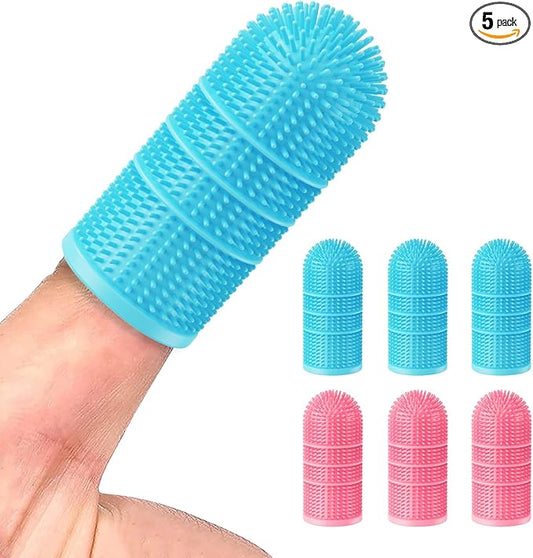 Dog Toothbrush,Dog Finger Toothbrush for Dog Teeth Cleaning,Dog/Puppy Tooth Brushing Kit,Cat Toothbrush with Full Surround Bristles,Finger Toothbrush for Dogs/Cats